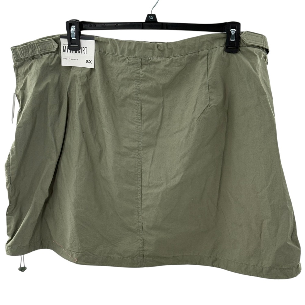 Ultra‎ Flirt Utility Mini Skirt Drawstring Waist Front Zipper Olive Green 3X NWT